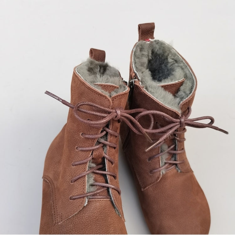 Women's High-Top Winter Boots – Vintage Handmade Cowhide Warm & Comfortable