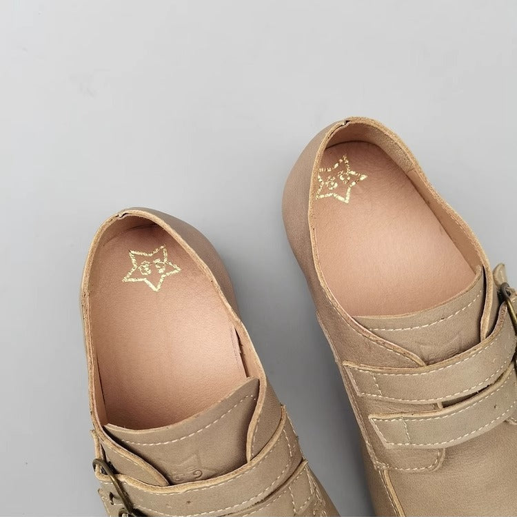 Women's Retro Square Toe Casual Buck Flat Loafers for Wide Feet