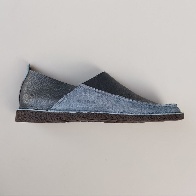 Women's Men's Handmade Genuine Leather Slip-on Minimalist Soft Walking Flat Shoes