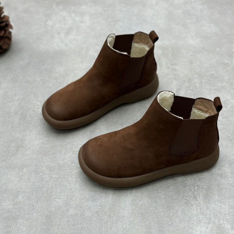 Genuine Leather Vintage Soft Leather Chelsea Style Women's Ankle Boots