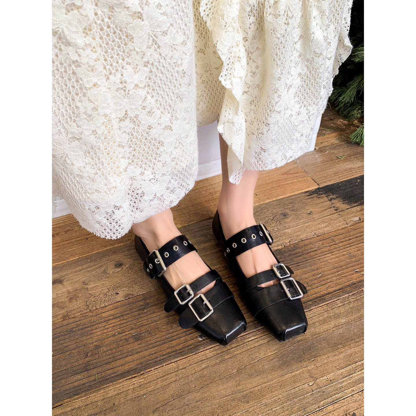 Women’s Leather Mary Jane Flats – Artistic Hippie Style Leather Shoes