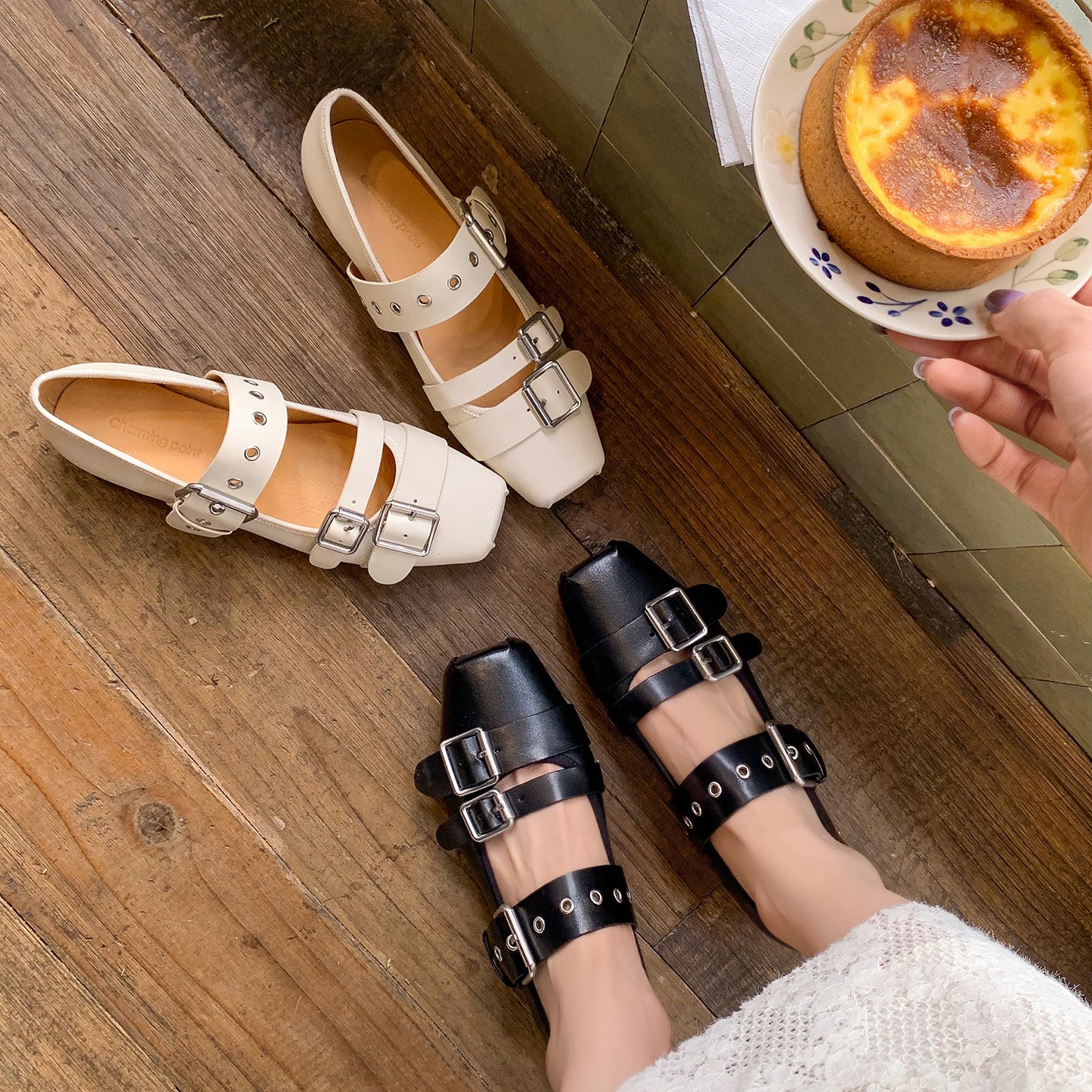 Women’s Leather Mary Jane Flats – Artistic Hippie Style Leather Shoes