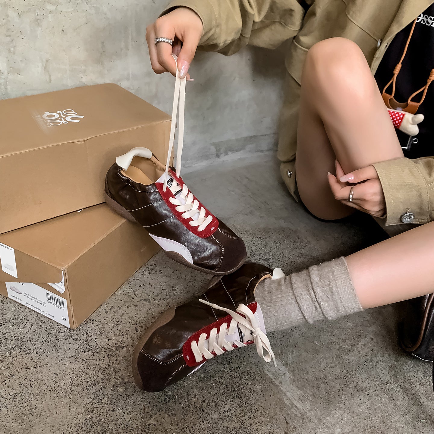 Women's Hidden Wedge Suede Sheepskin Sneakers Lace Up Height Increasing Casual Shoes