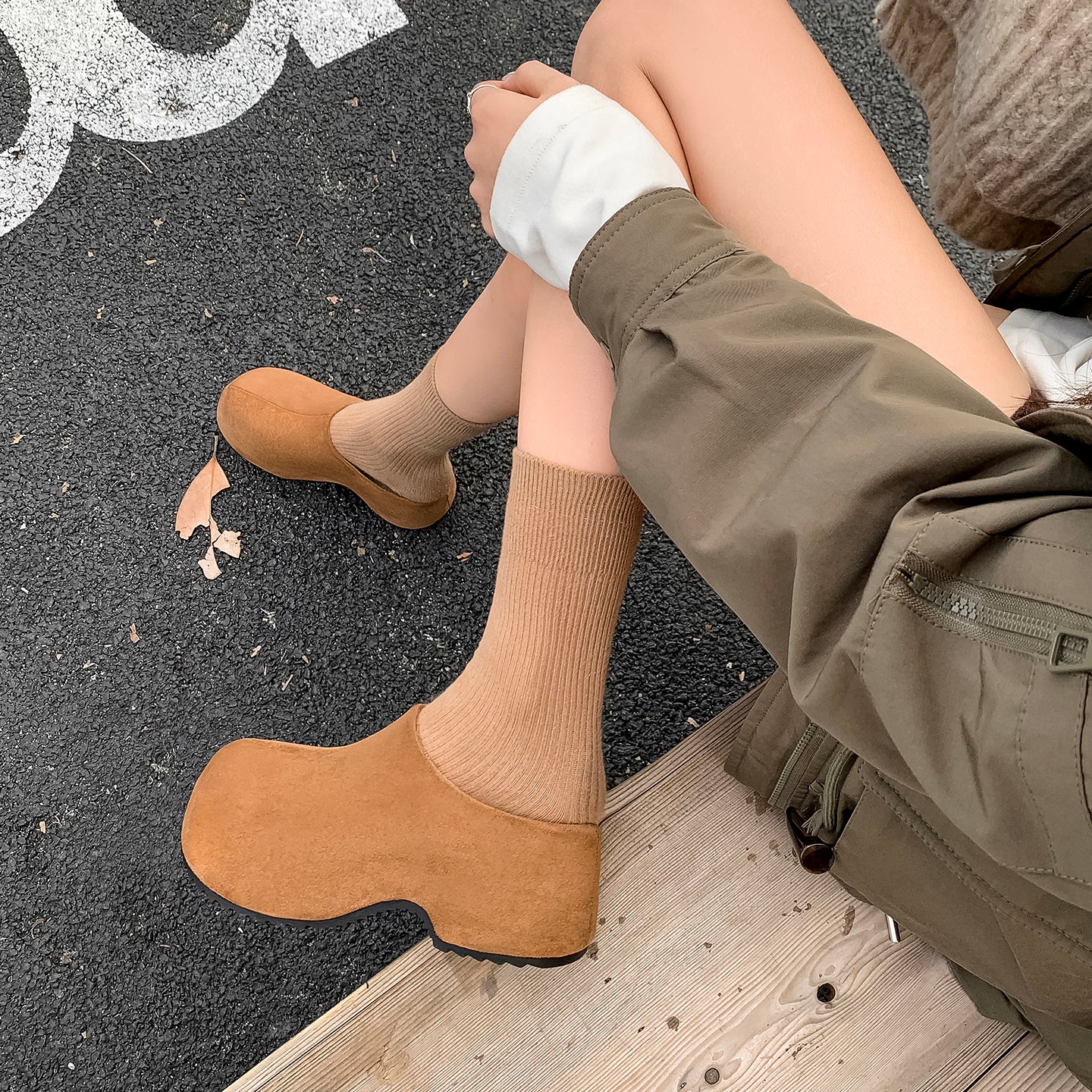 Warm Fur Lined Mules for Women – Winter Platform Slip-On Shoes