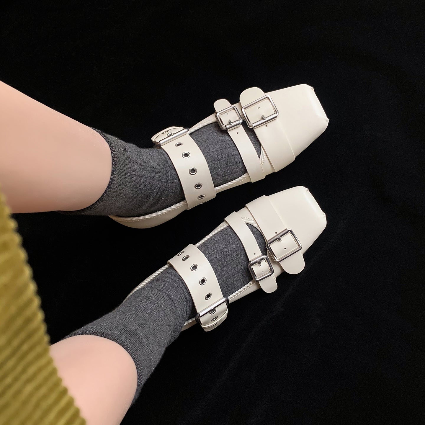 Women’s Leather Mary Jane Flats – Artistic Hippie Style Leather Shoes