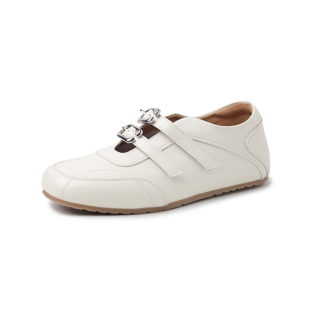 Women's Double Strap Patent Leather Mary Jane Flats Vintage Casual Driving Loafers
