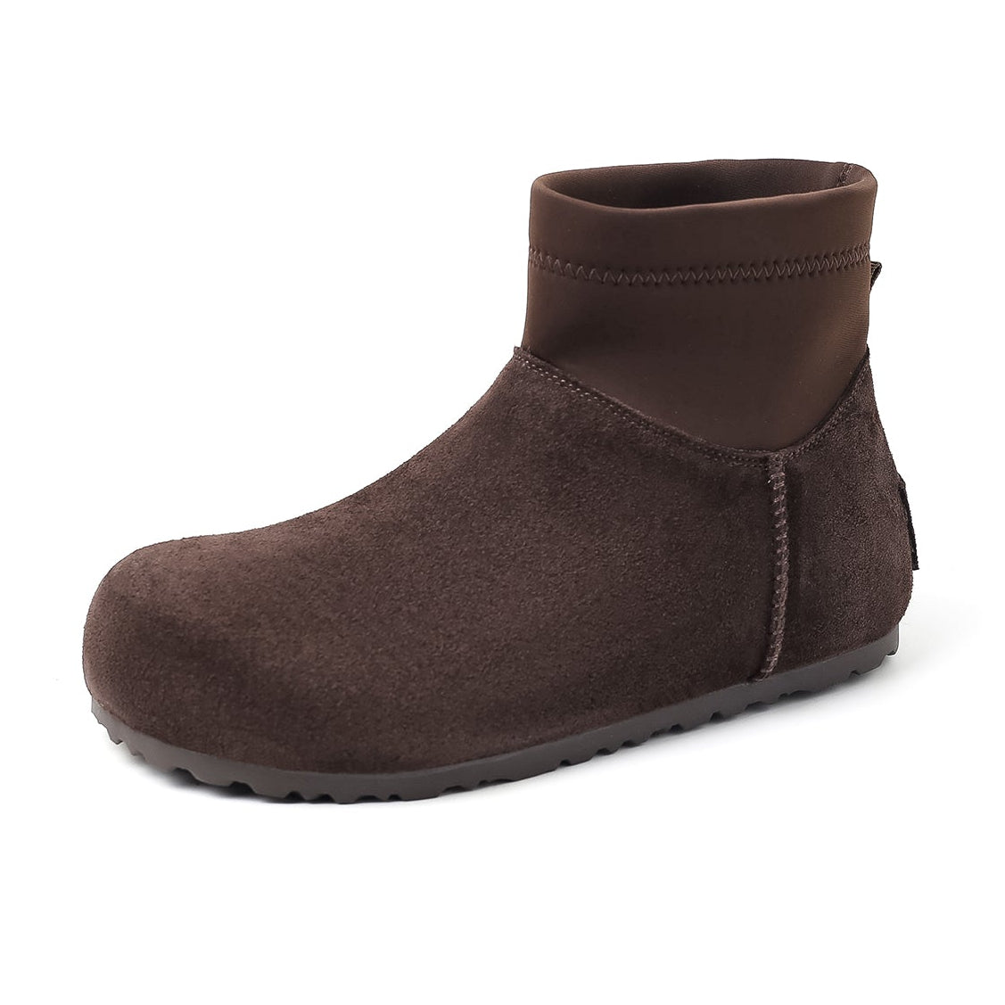 Women’s Cow Suede Ankle Boots – Casual Flat Comfortable Style