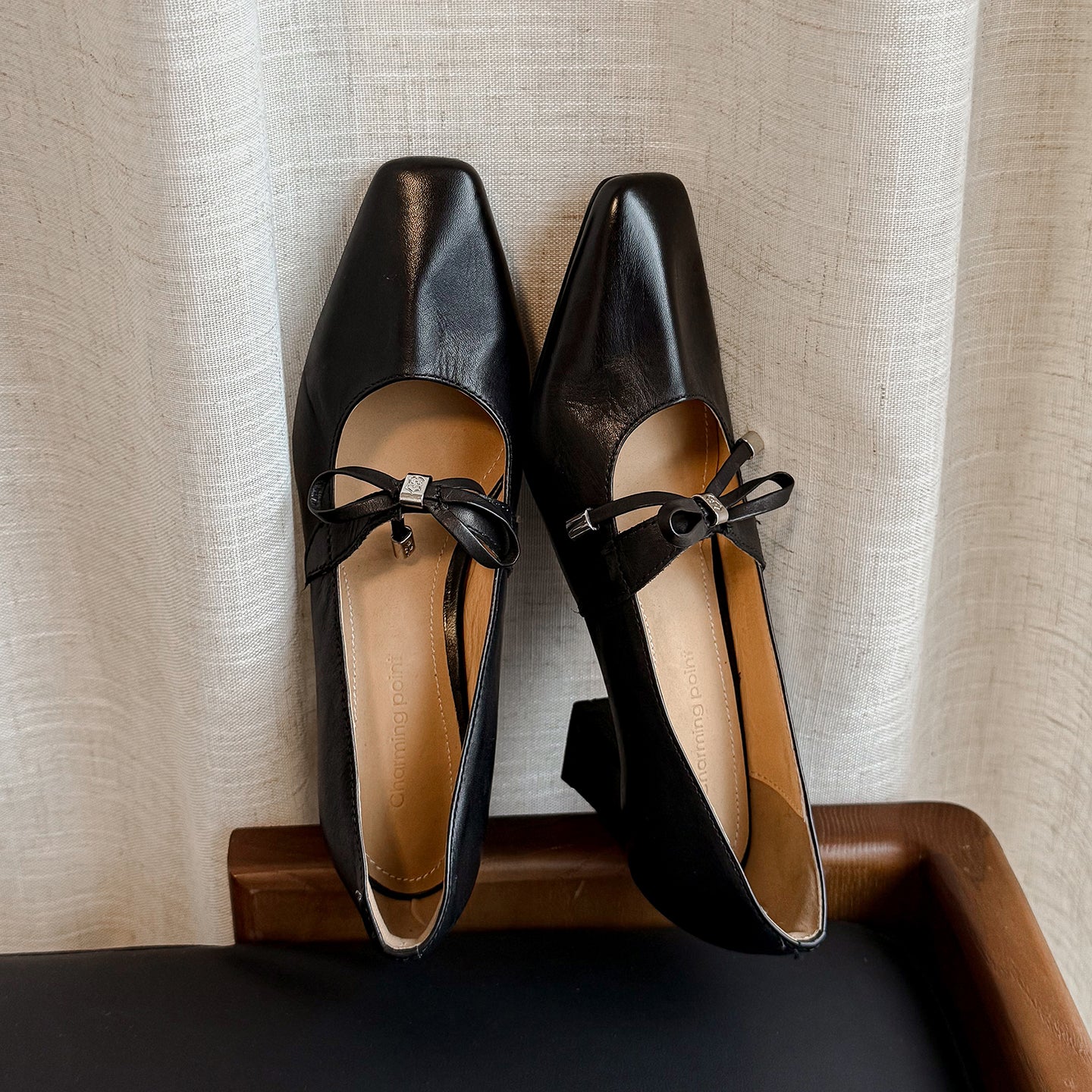 Women's Urban Executive Style Square Toe Bow High Heels Elegant Pumps