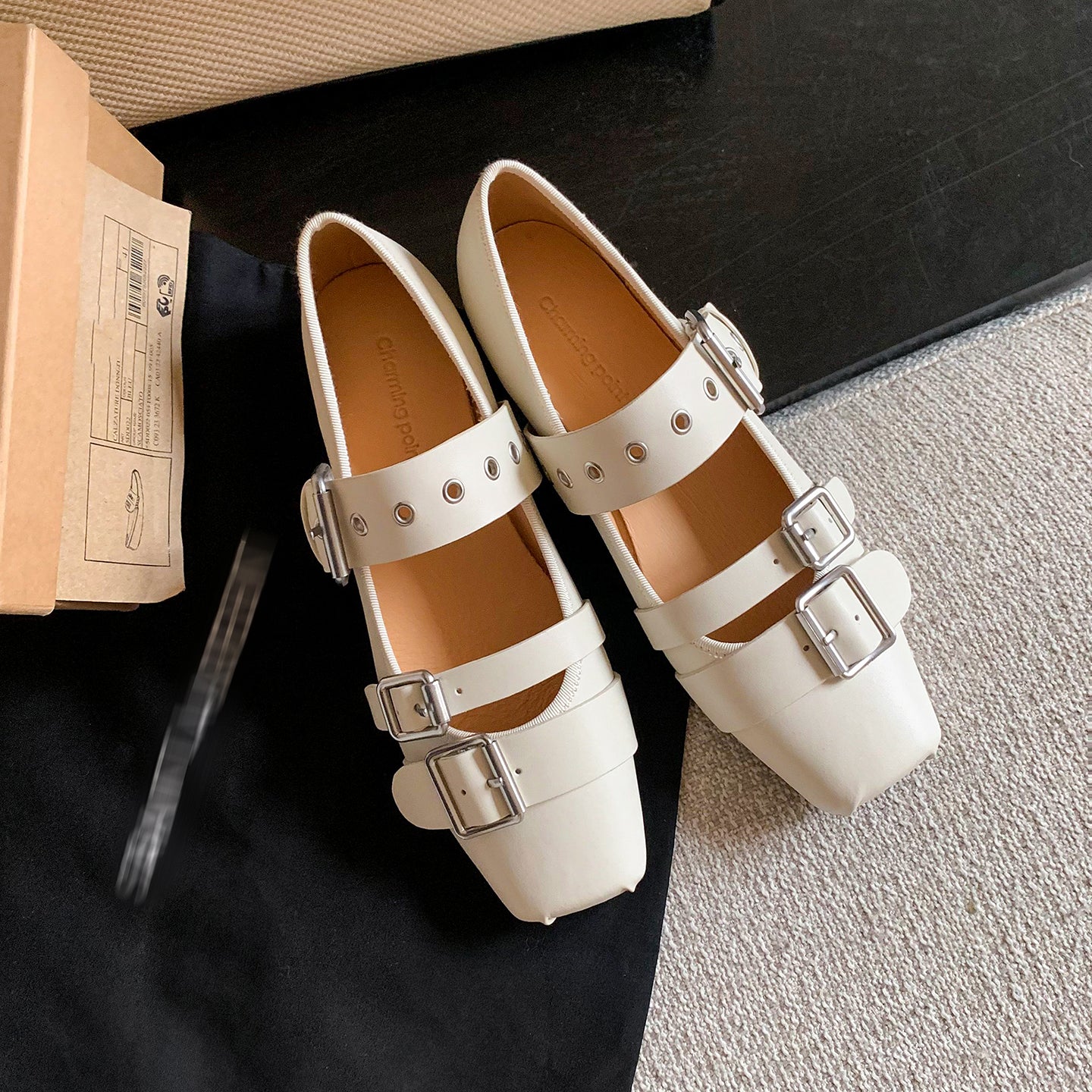 Women’s Leather Mary Jane Flats – Artistic Hippie Style Leather Shoes