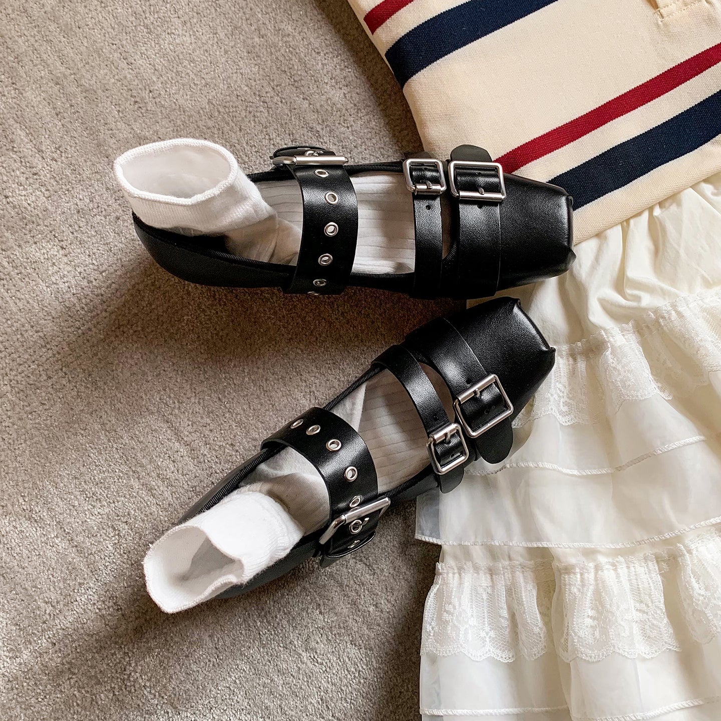 Women’s Leather Mary Jane Flats – Artistic Hippie Style Leather Shoes