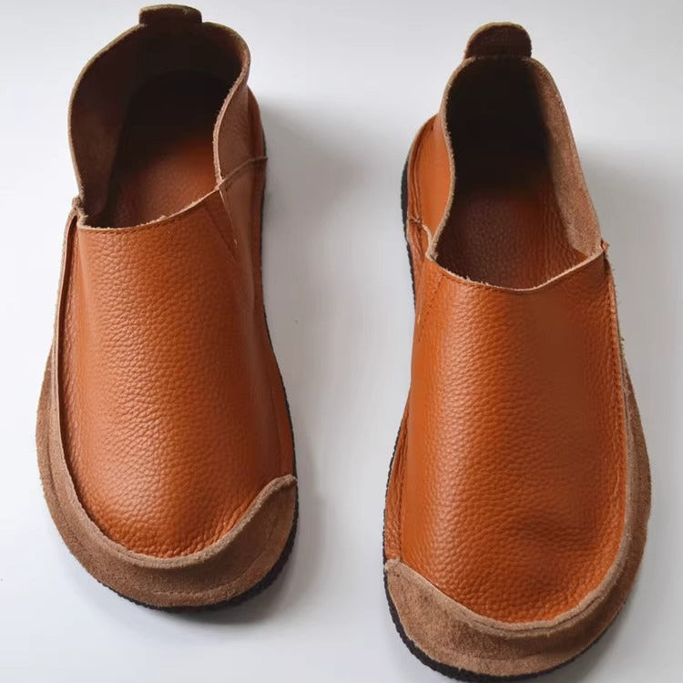 Women's Handmade Genuine Leather Minimalist Soft Walking Flat Shoes