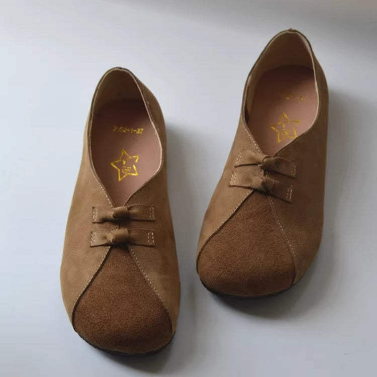 Women's Vintage Patchwork Slip-on Comfort Leather Flat Shoes