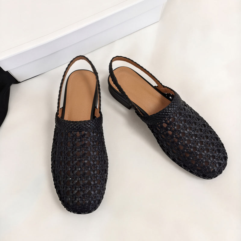 Women's Woven Mesh Slingbacks Ultra-Breathable Flats Summer Shoes