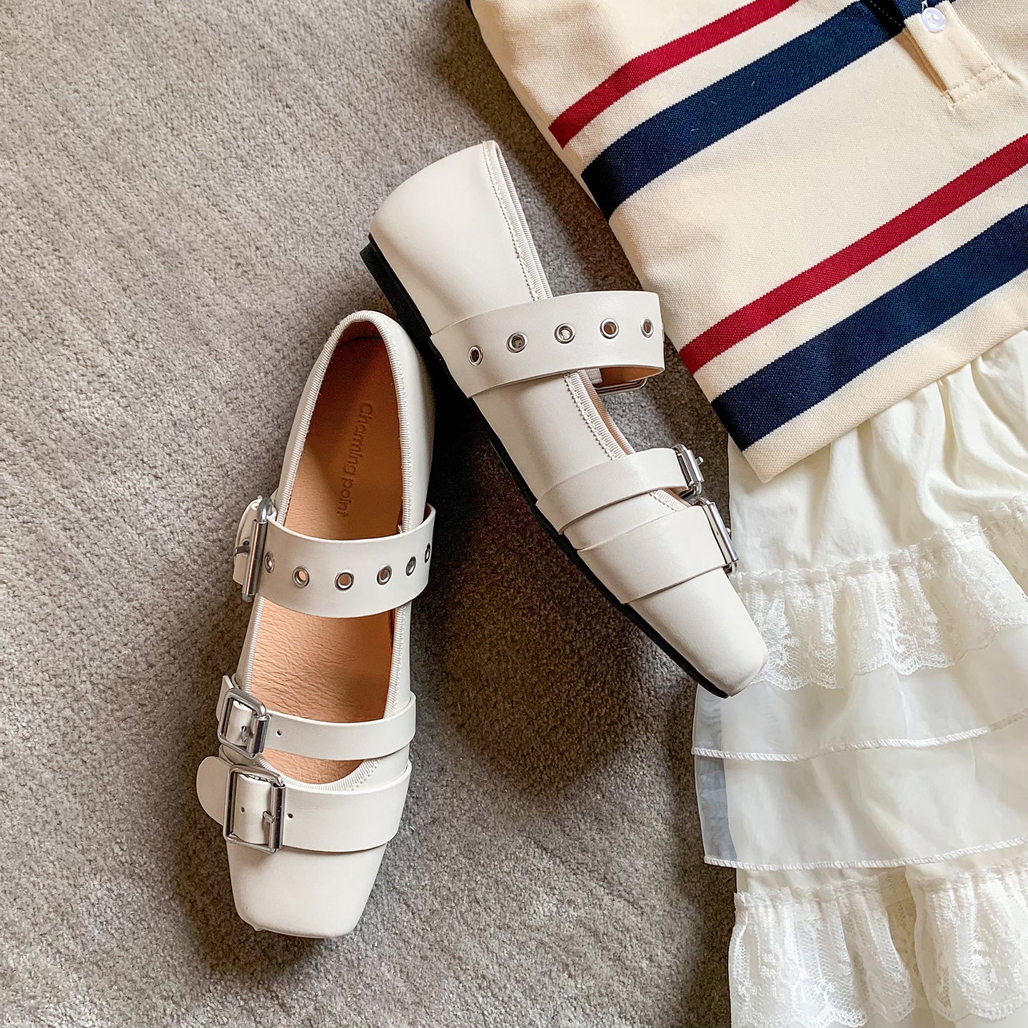 Women’s Leather Mary Jane Flats – Artistic Hippie Style Leather Shoes