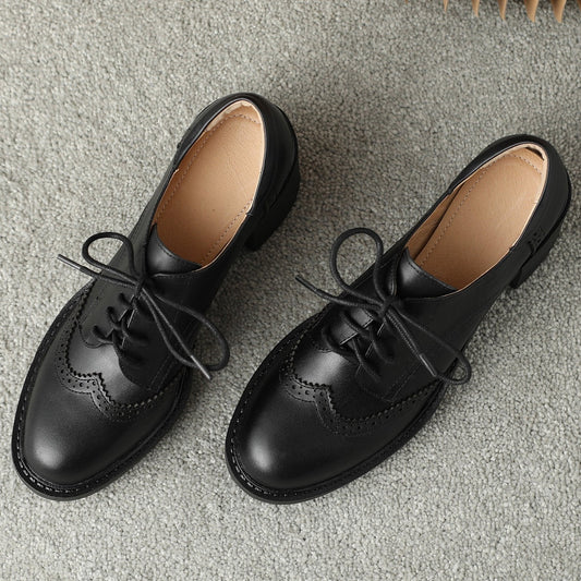 Clearance Sale Handmade Brogues Women's Shoes - Black