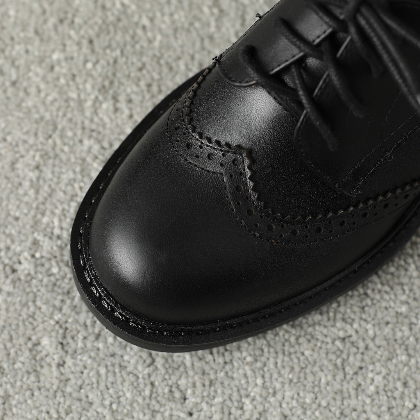 Lace-up Handmade Block Heel Leather Brogues Women's Heels Shoes
