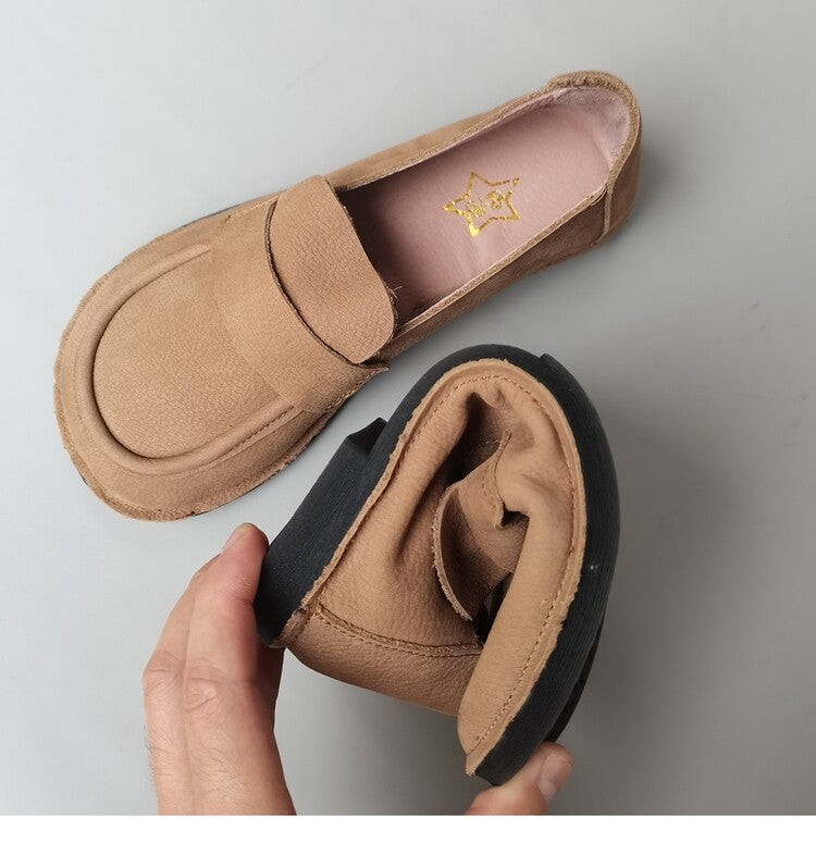 Women's Casual & Comfortable Handmade Wide-Toe Box Slip-On Loafers