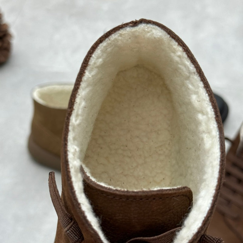 Women's Casual Leather Ankle Boots – Flat Comfortable Short Boots