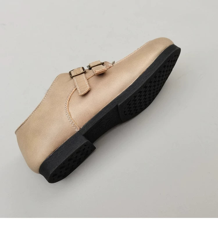 Women's Wide Toe Box Genuine Leather Shearling Lined Loafers Wide Toe Slip On Warm Winter Shoes