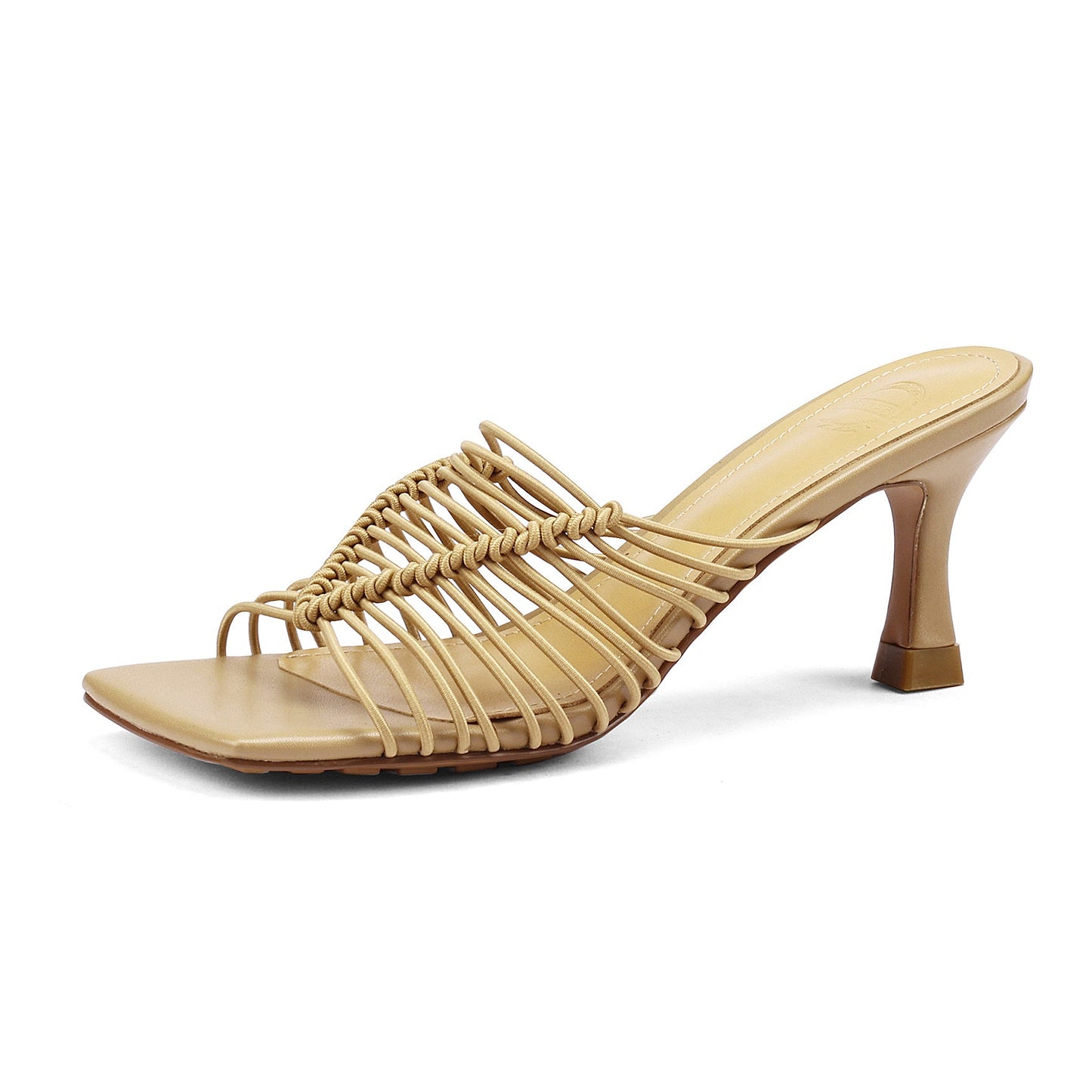 Women's Genuine Leather Casual Mules Open Toe Heeled Sandals Comfort Slippers