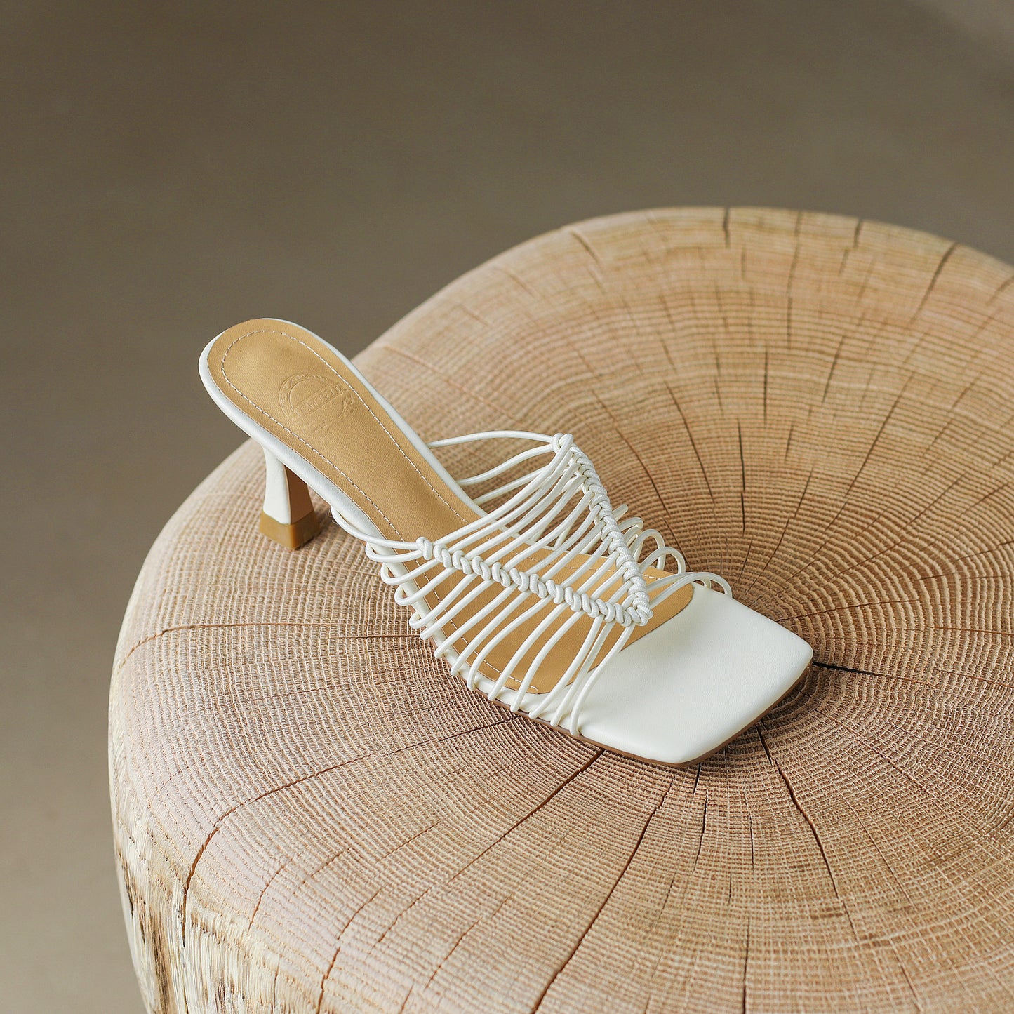 Women's Genuine Leather Casual Mules Open Toe Heeled Sandals Comfort Slippers