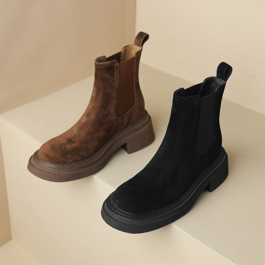 Women’s Handmade Sheepsuede Chelsea Boots – Vintage Ankle Style