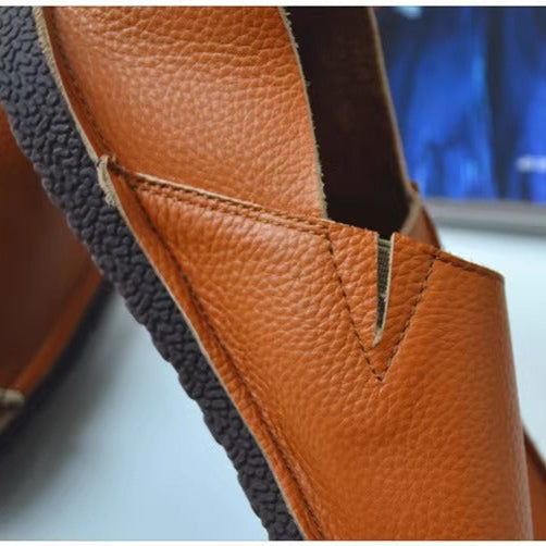 Women's Handmade Genuine Leather Minimalist Soft Walking Flat Shoes