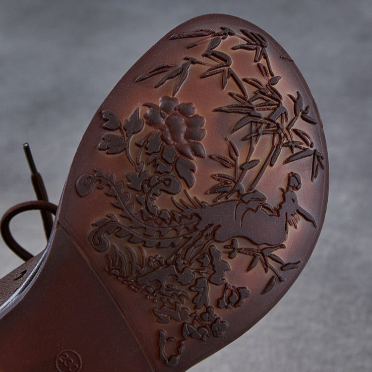 Women's Soft Leather Hollow Out Summer Boots – Breathable & Comfortable