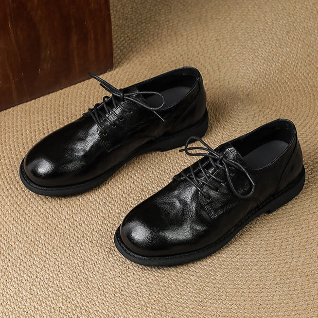 Women's Leather Comfortable Soft Flat Oxfords & Tie Shoes
