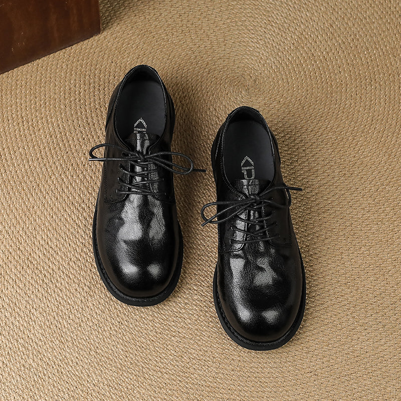 Women's Leather Comfortable Soft Flat Oxfords & Tie Shoes