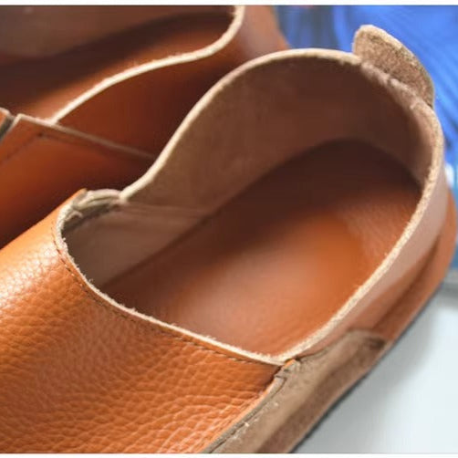 Women's Handmade Genuine Leather Minimalist Soft Walking Flat Shoes