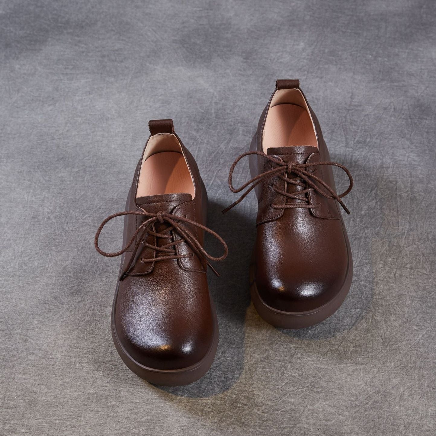 Women's Leather Platform Sneakers - Ultra-Lightweight EVA Sole