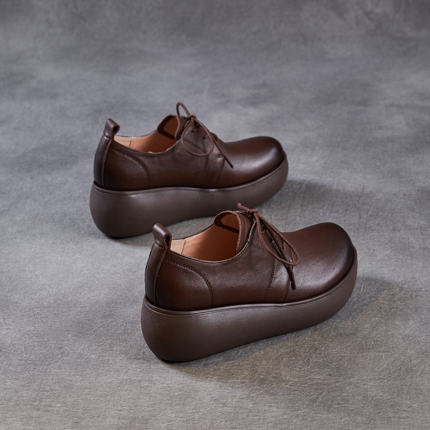 Women's Leather Platform Sneakers - Ultra-Lightweight EVA Sole