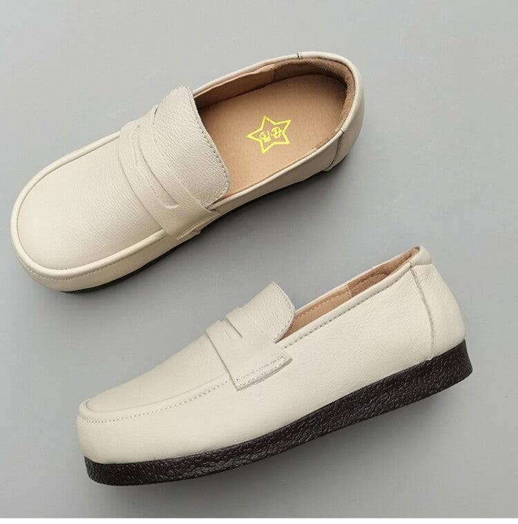 Women's Casual & Comfortable Handmade Wide-Toe Box Slip-On Loafers