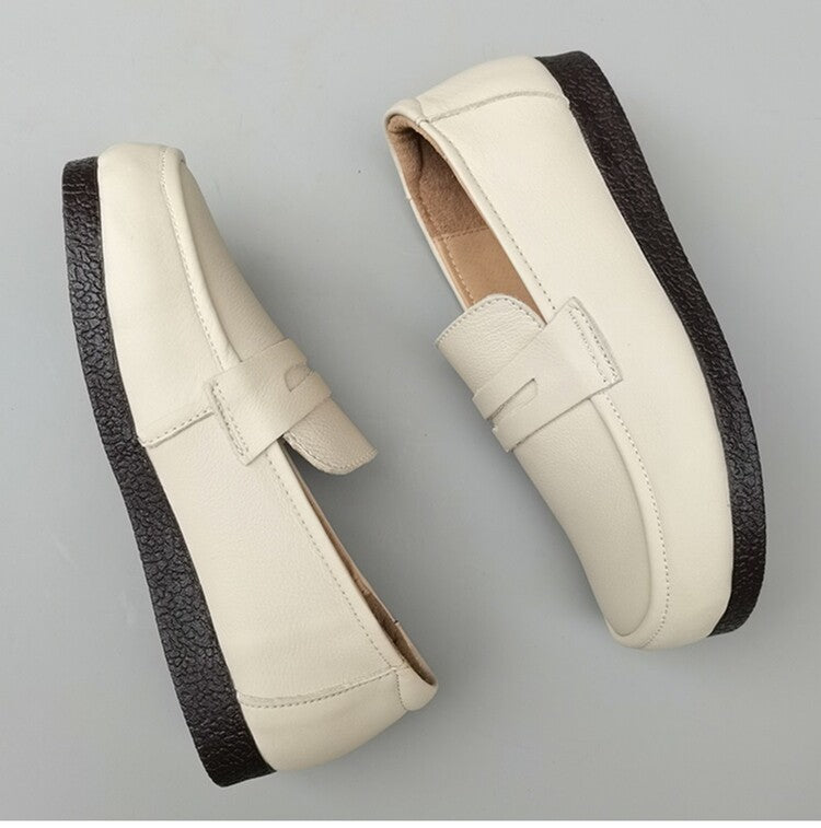 Women's Casual & Comfortable Handmade Wide-Toe Box Slip-On Loafers