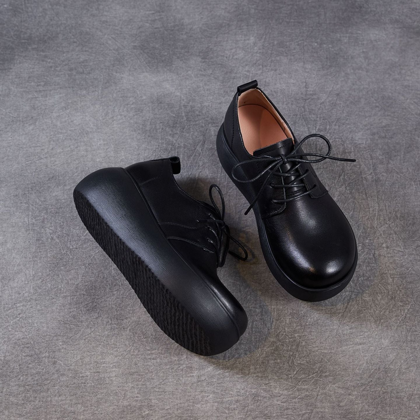 Women's Leather Platform Sneakers - Ultra-Lightweight EVA Sole