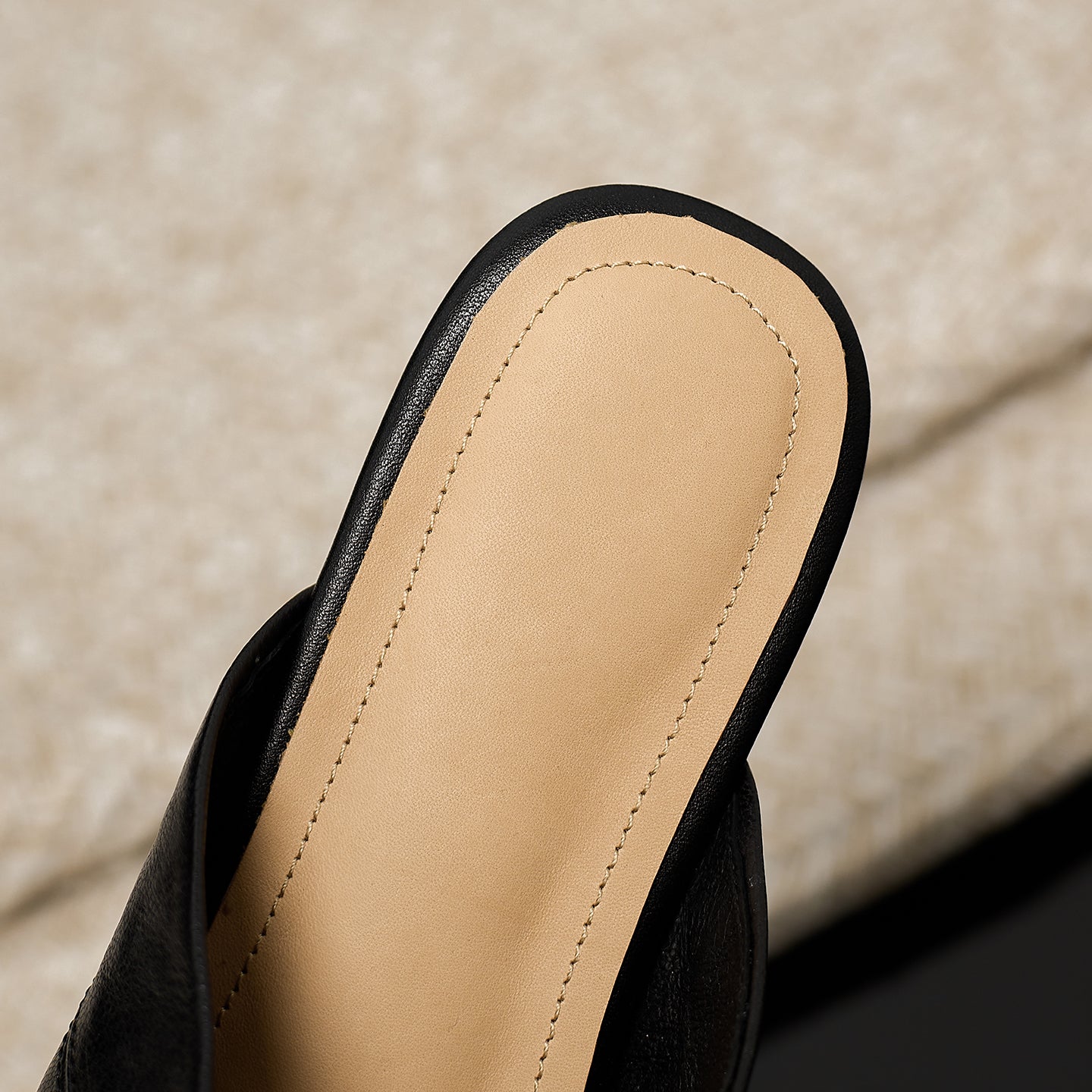 Women's Retro Lambskin Mules Vintage Square Toe Slip-on Casual Flats