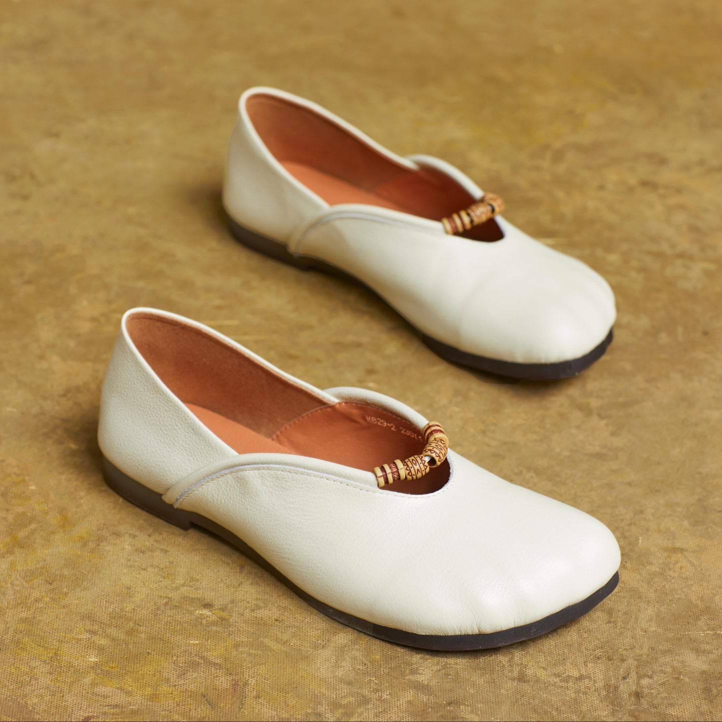 Women's Handmade Leather Literary Style Slip-On Ballet Flats