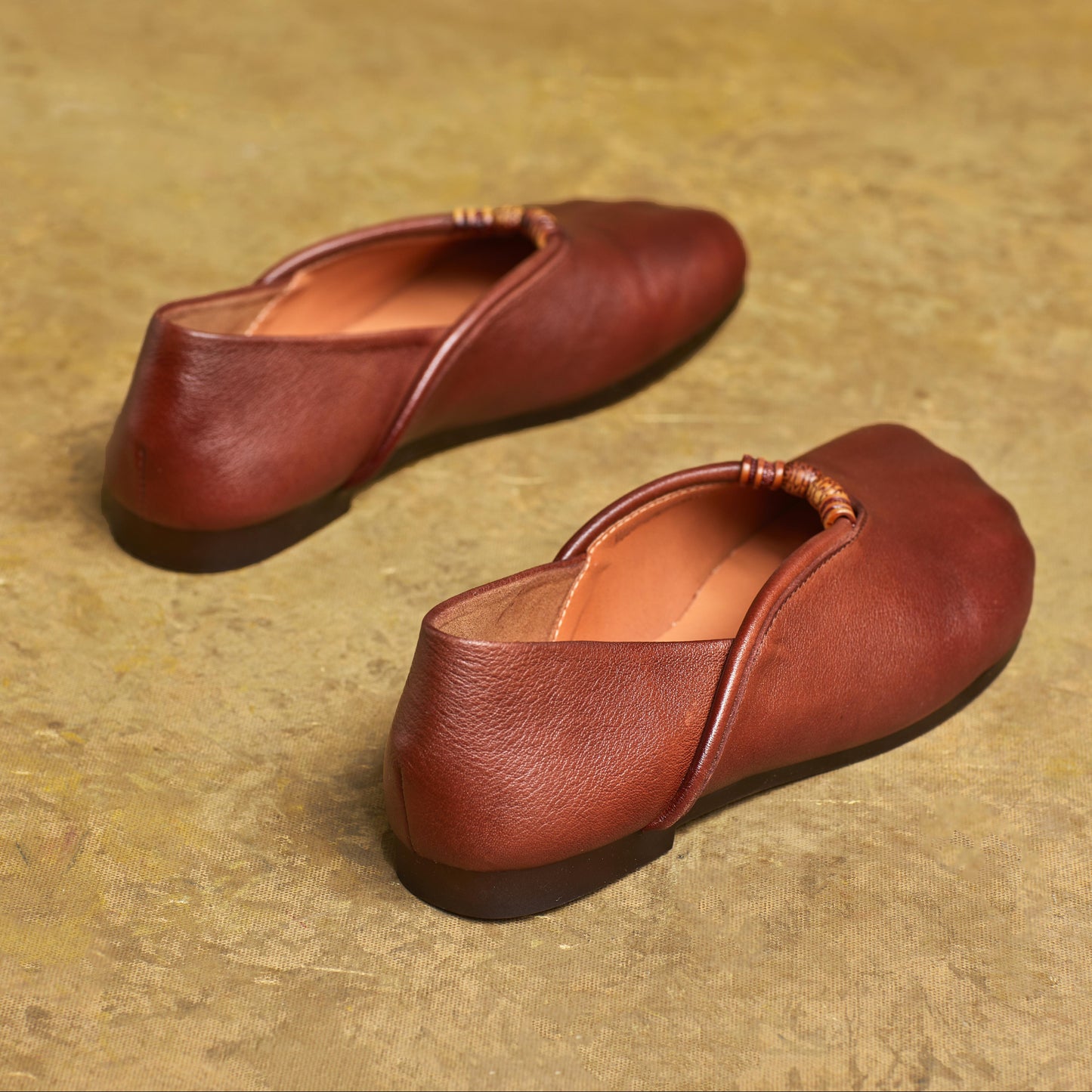Women's Handmade Leather Literary Style Slip-On Ballet Flats
