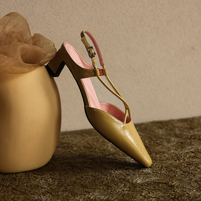 Modern Criss-Cross Slingback Sandals - Sophisticated All-Day Professional Footwear
