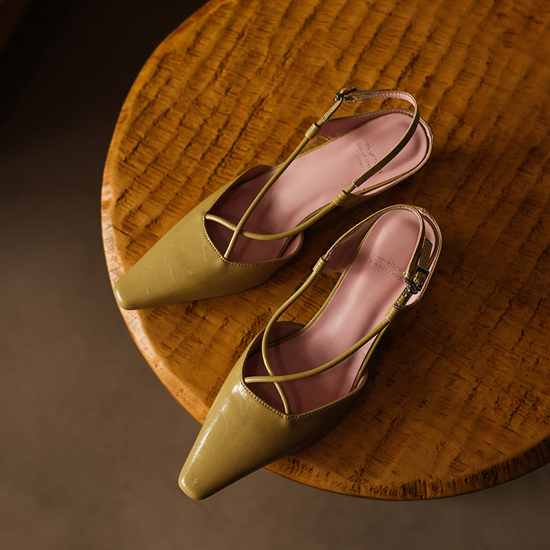 Modern Criss-Cross Slingback Sandals - Sophisticated All-Day Professional Footwear