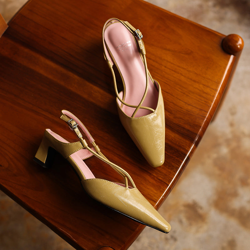 Modern Criss-Cross Slingback Sandals - Sophisticated All-Day Professional Footwear
