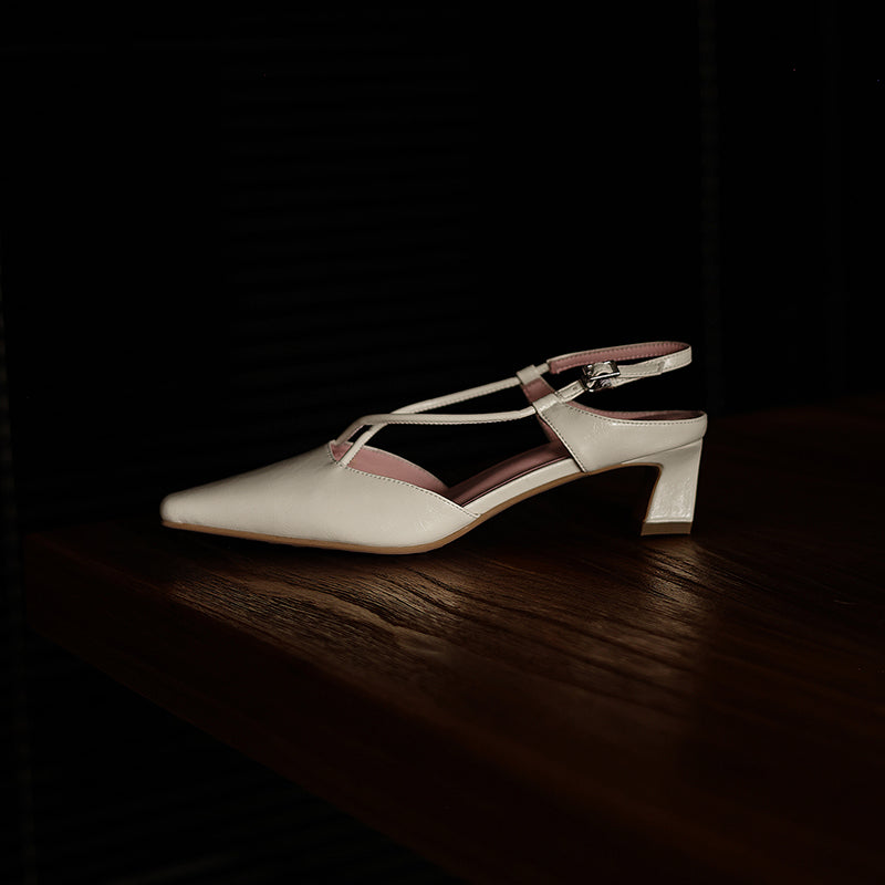 Modern Criss-Cross Slingback Sandals - Sophisticated All-Day Professional Footwear