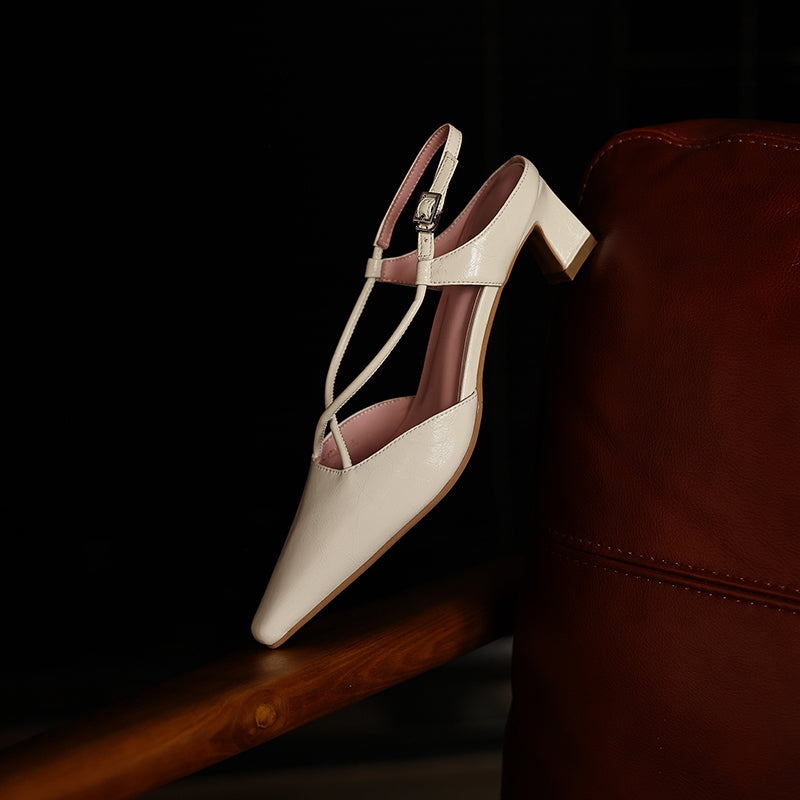 Modern Criss-Cross Slingback Sandals - Sophisticated All-Day Professional Footwear
