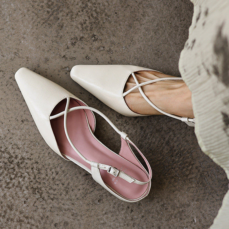 Modern Criss-Cross Slingback Sandals - Sophisticated All-Day Professional Footwear
