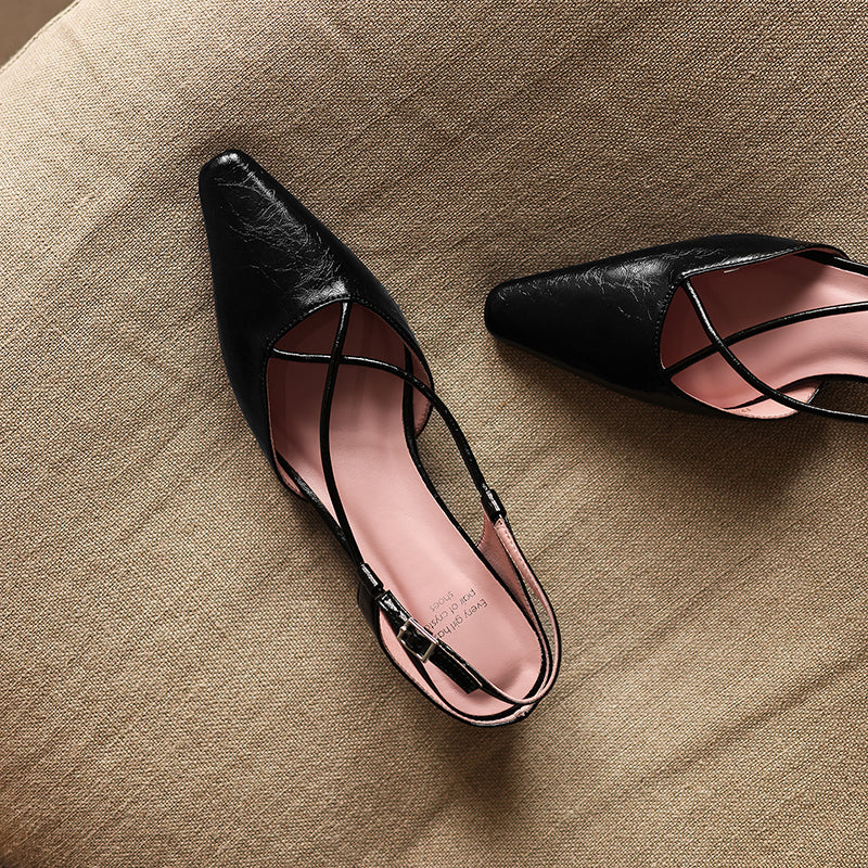 Modern Criss-Cross Slingback Sandals - Sophisticated All-Day Professional Footwear