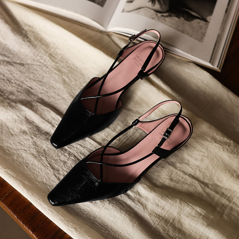 Modern Criss-Cross Slingback Sandals - Sophisticated All-Day Professional Footwear