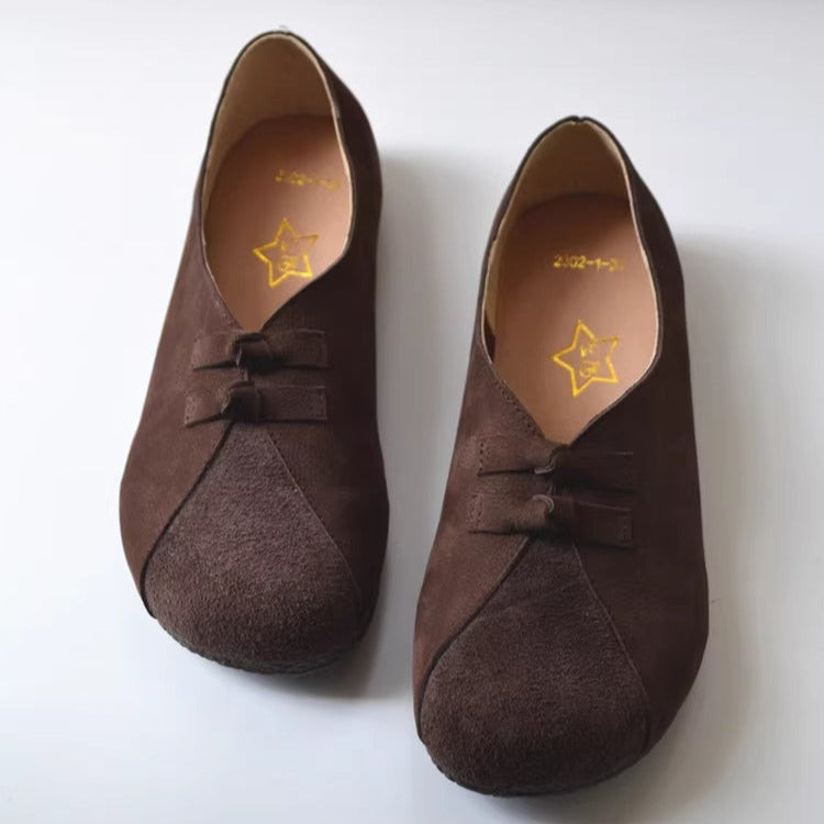 Women's Vintage Patchwork Slip-on Comfort Leather Flat Shoes
