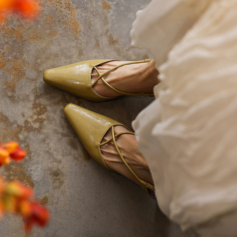 Modern Criss-Cross Slingback Sandals - Sophisticated All-Day Professional Footwear