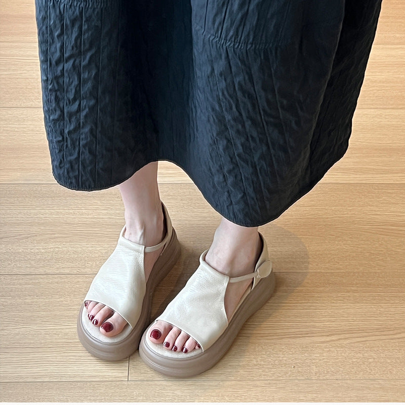 Chic Women's Summer Velcro Sandals – Open-Toe Platform Style